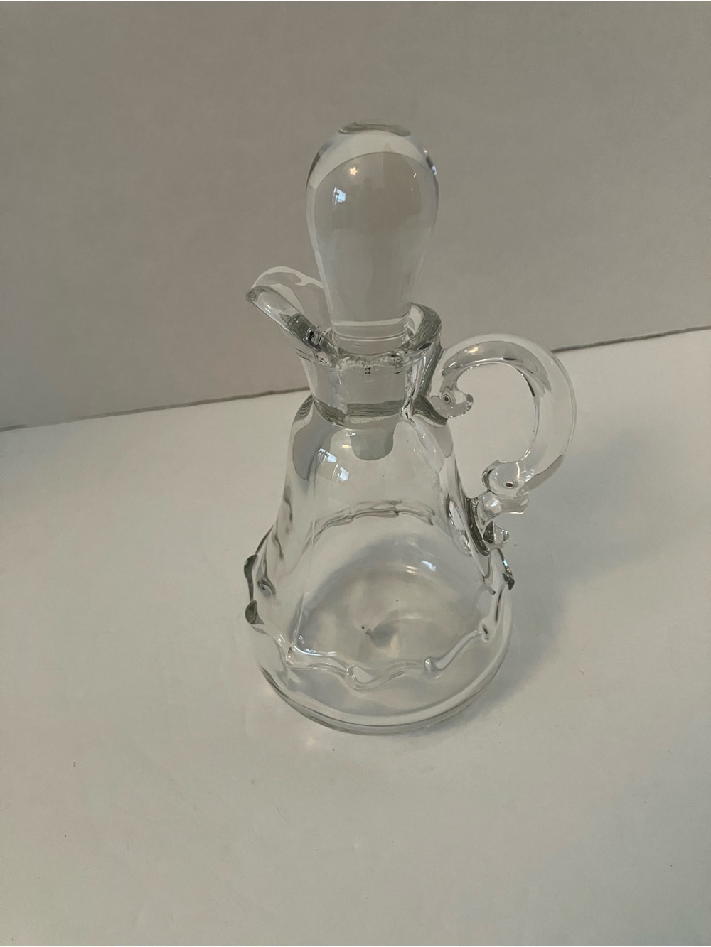 Fostoria Clear Glass Decorative Cruet with Stopper